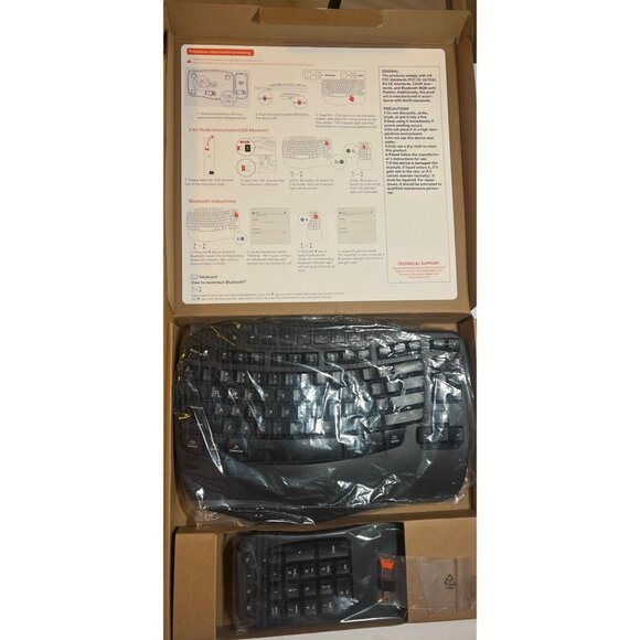 Ergonomic Wireless Keyboard & Number Pad Combo BTK9330 Meetion NEW IN BOX - Picture 3 of 6